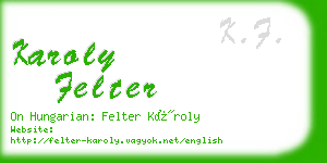 karoly felter business card